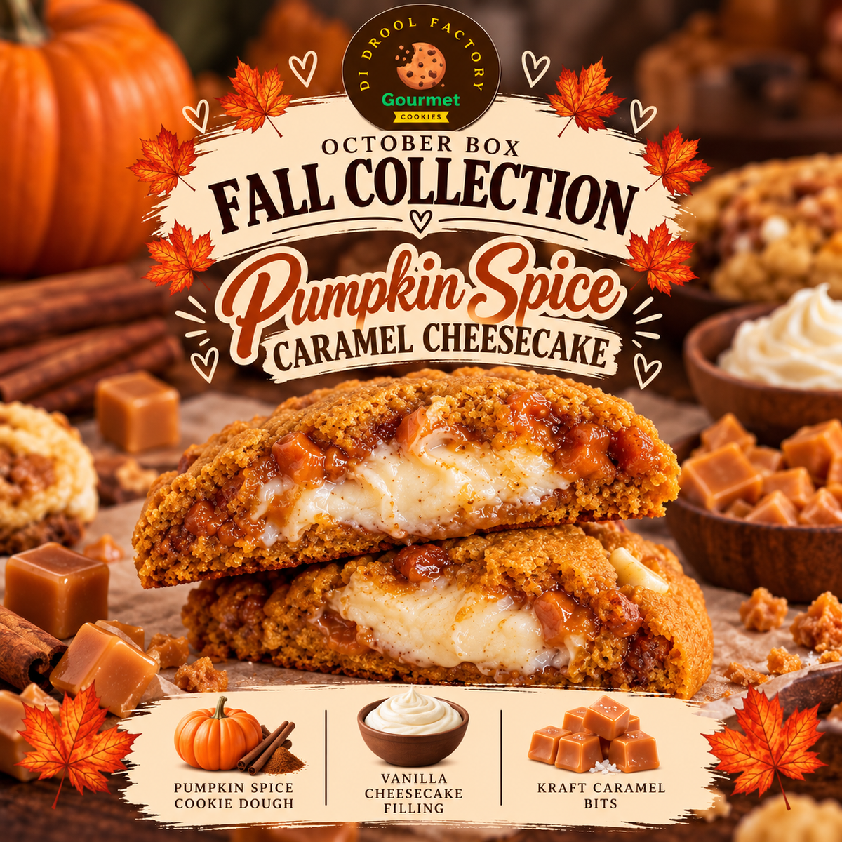 Pumpkin Spice Caramel Cheesecake